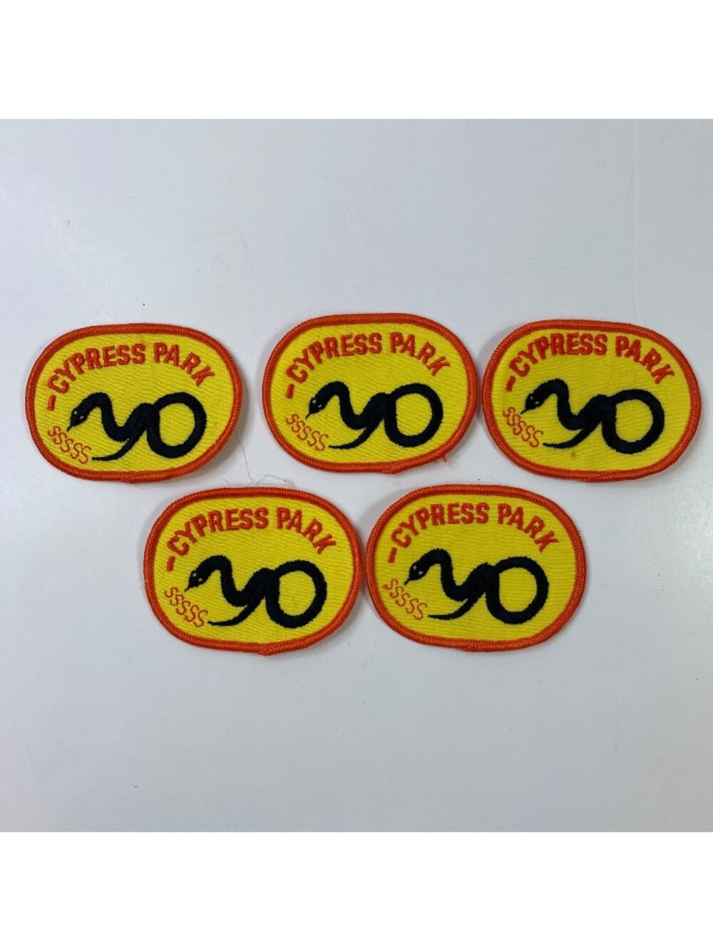 Girl Scouts Cypress Park Snake Patches Set Of 5 Yellow & Orange Embroidered